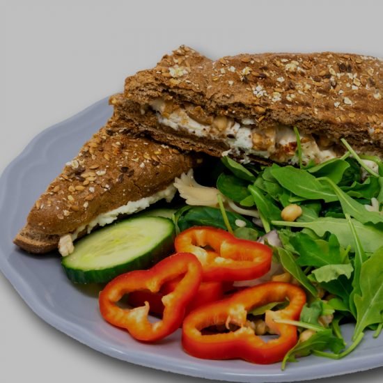 Whole grain sandwich with salad